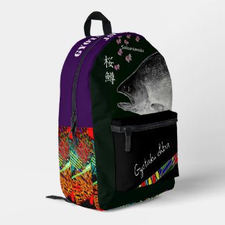 SAC À DOS IMPRIMÉ 桜鱒!(サクラマス;礼文)あらゆる生命たちへ感謝をささげます。 プリントバックパック