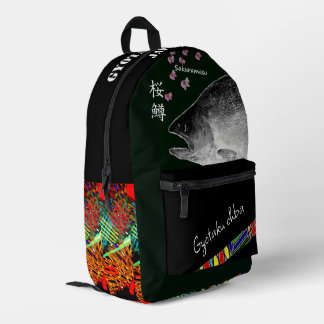 SAC À DOS IMPRIMÉ 桜鱒!(サクラマス;礼文)あらゆる生命たちへ感謝をささげます。 プリントバックパック