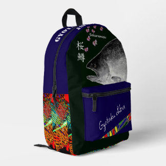 SAC À DOS IMPRIMÉ 桜鱒!(サクラマス;礼文)あらゆる生命たちへ感謝をささげます。 プリントバックパック