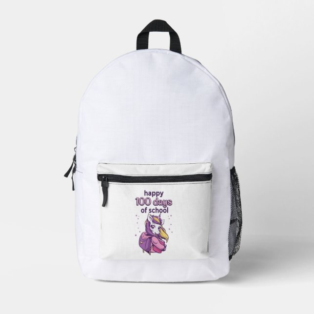 Sac À Dos Imprimé 100 jours d'école (Recto)
