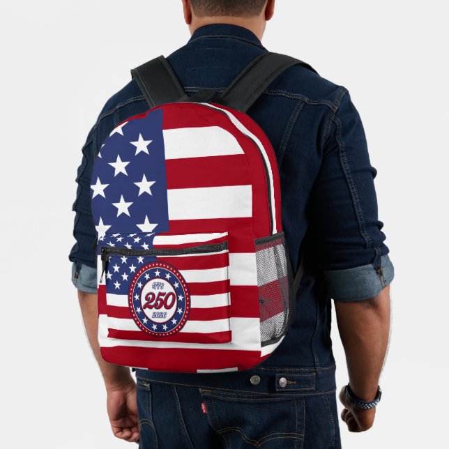 Sac À Dos Imprimé 250e anniversaire d'Amérique avec le drapeau des É (Insitu (Modèle))