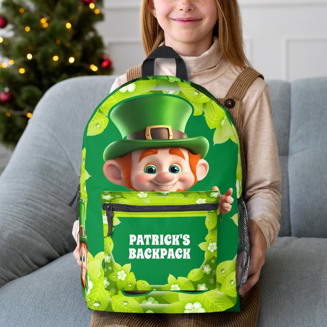 Sac À Dos Imprimé 3D Leprechaun St. Patrick's Day Personnalisé Enfan (Créateur téléchargé)