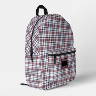 Sac À Dos Imprimé À damiers rétro gris motif gris clair