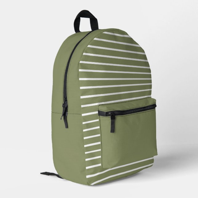 Sac à dos imprimé à rayures vertes couleur rouge t (Coin arrière gauche)