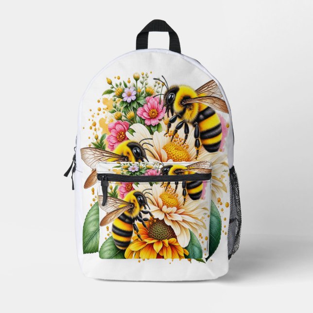 Sac À Dos Imprimé Abeilles (Recto)