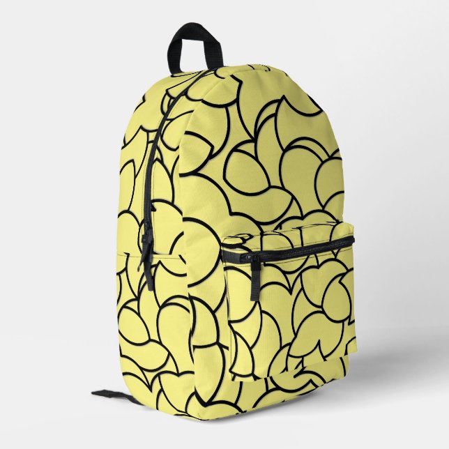 Sac À Dos Imprimé Abstrait combiné noir et jaune (Coin arrière gauche)