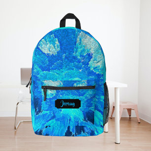 Sac À Dos Imprimé Abstrait, moderne, mosaïque turquoise, coutume