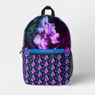 Sac À Dos Imprimé Abstrait Porté Iris Fleur Art Personnalisé