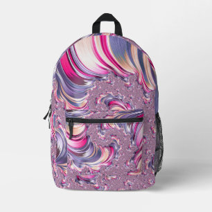 Sac À Dos Imprimé Abstrait rose pourpre spirale fractale