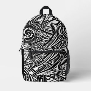 Sac À Dos Imprimé Abstrait tribal noir et blanc
