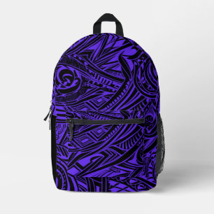 Sac À Dos Imprimé Abstrait Tribal Noir Et Violet