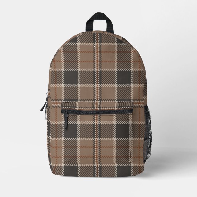 Sac À Dos Imprimé Academia Taupe Tartan (Recto)
