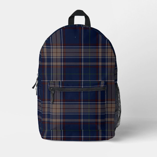 Sac À Dos Imprimé Académique Navy Blue Plaid (Recto)