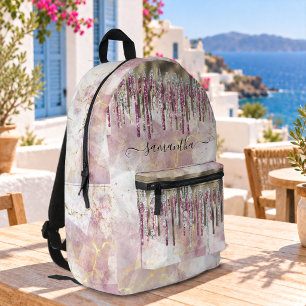 Sac À Dos Imprimé Accessoire de monogramme à gouttes de paillettes d