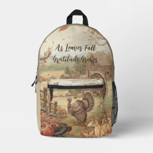 Sac À Dos Imprimé Action de grâce, À mesure que les feuilles tombent