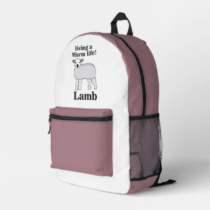 Sac À Dos Imprimé Agneau vivant une vie chaleureuse Agneau drôle