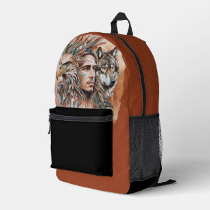 Sac À Dos Imprimé Aigle - Homme - Loup - aquarelle art 1 - Amusants