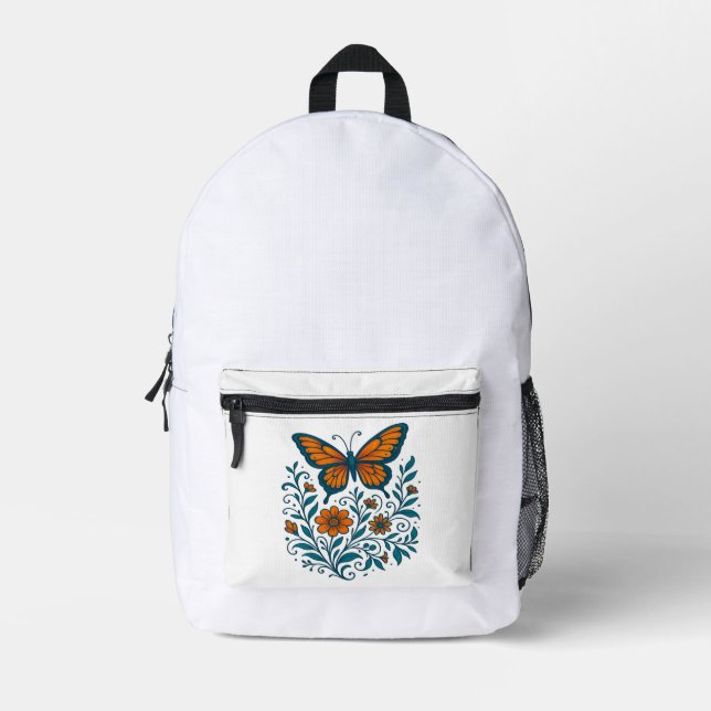 Sac À Dos Imprimé Ailes de l'Harmonie du Jardin (Recto)
