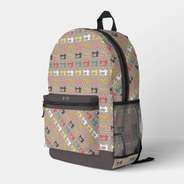 Sac À Dos Imprimé Aimer Coudre Brown (Coin arrière droit)