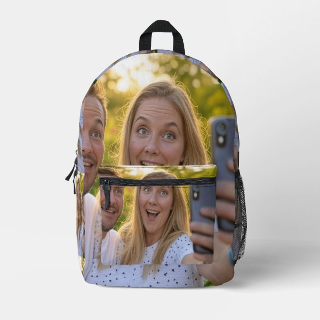 Sac À Dos Imprimé Ajouter un selfie personnalisé (Recto)