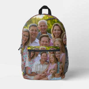Sac À Dos Imprimé Ajouter une Personnaliser photo de réunion de fami