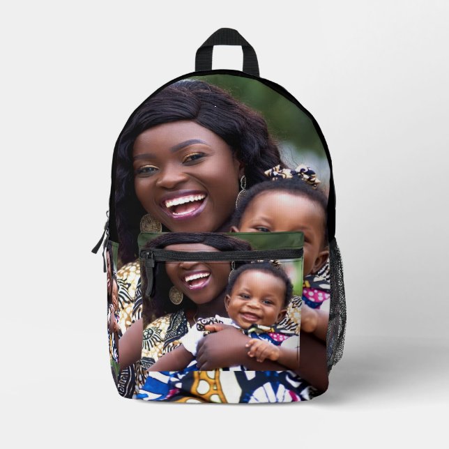 Sac À Dos Imprimé Ajouter une photo de bébé Personnaliser (Recto)