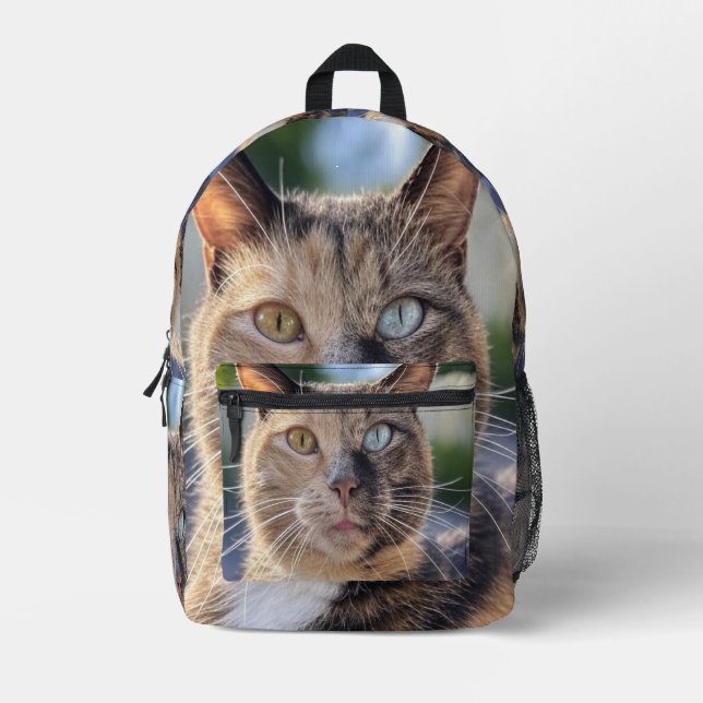 Sac À Dos Imprimé Ajouter une photo de chat Personnaliser (Recto)