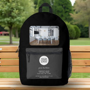 Sac À Dos Imprimé Ajouter votre logo personnalisé Texte noir photo s