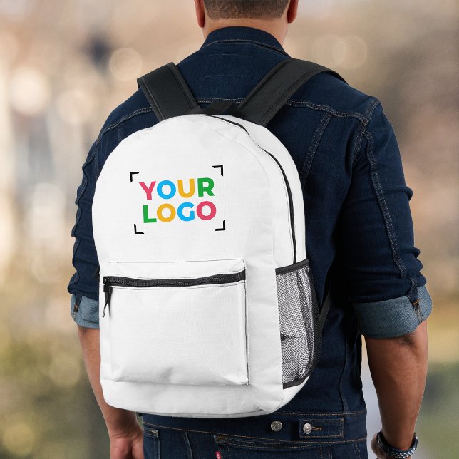Sac À Dos Imprimé Ajoutez Votre Logo Marque Simple Blanc (Créateur téléchargé)