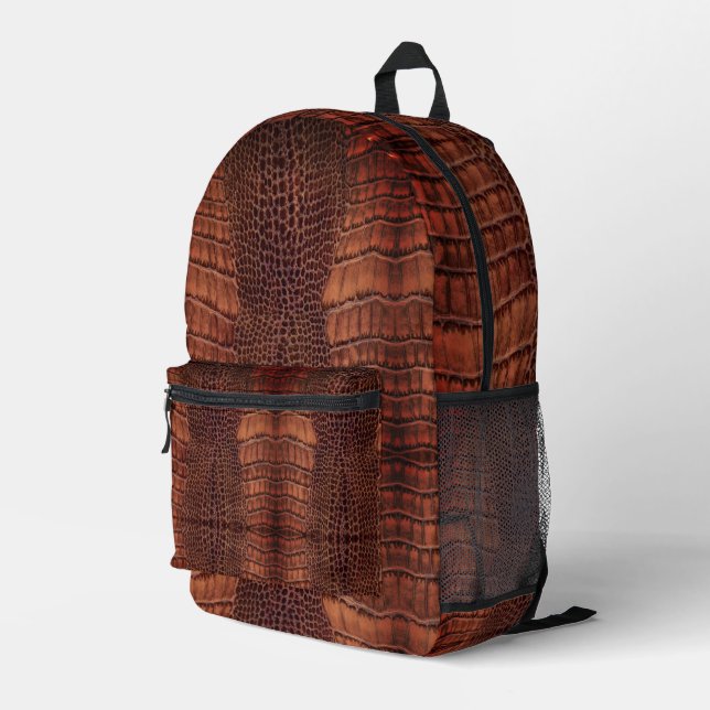 Sac À Dos Imprimé Aligator Classic Reptile en cuir (Faux) (Coin arrière droit)