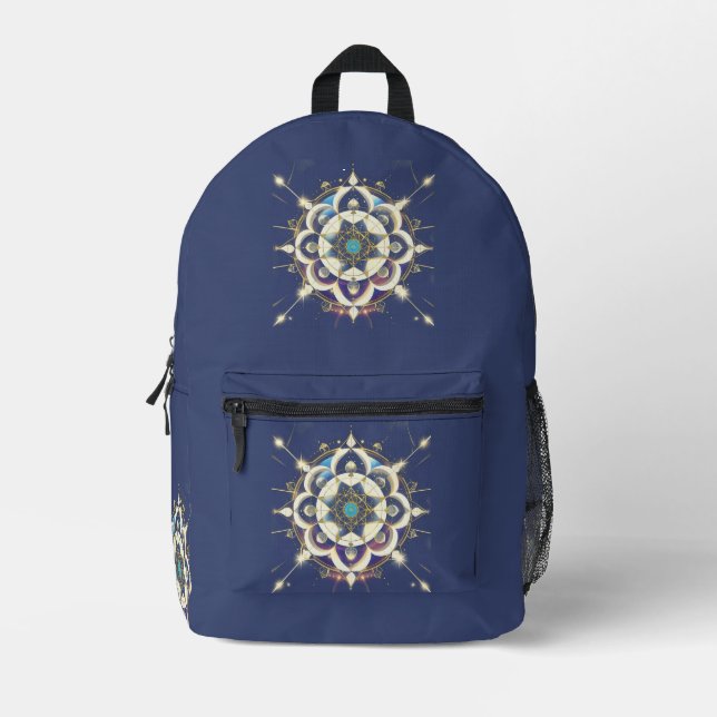 Sac À Dos Imprimé Alignement Étoile Dorée – Un Univers de Géométrie  (Recto)