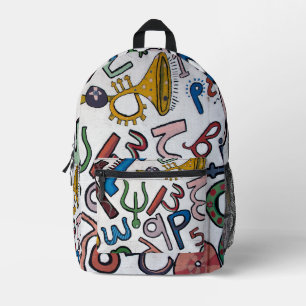 Sac À Dos Imprimé Alphabet coloré
