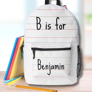 Sac À Dos Imprimé Alphabet Personnalisé pour la rentrée scolaire