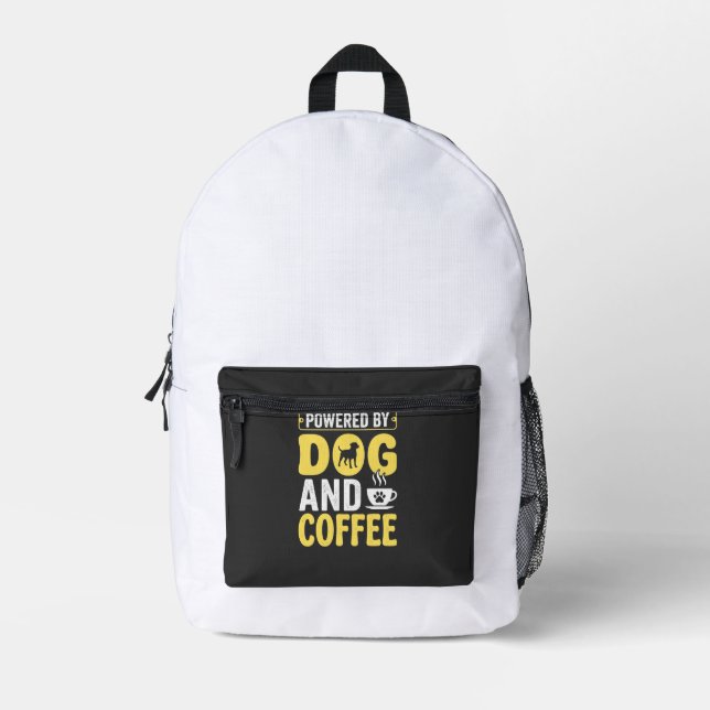 Sac À Dos Imprimé Amateur de café chien propulsé par le design (Recto)