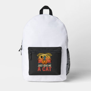 Sac À Dos Imprimé Amateur de chat Halloween oublier bonbons Graphiqu