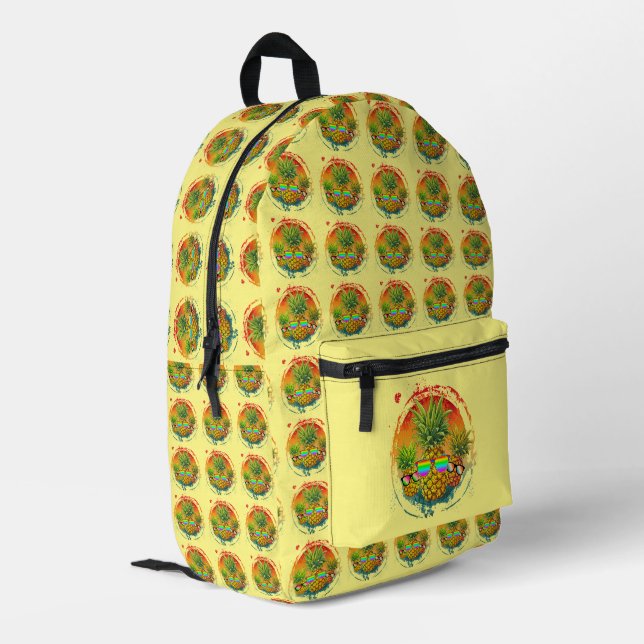 Sac À Dos Imprimé Ambiance d'été drôle à l'ananas (Coin arrière gauche)