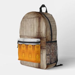 Sac À Dos Imprimé Ambre de bière et bar avec noix