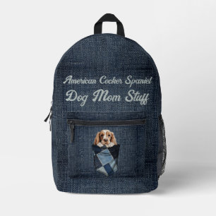 Sac À Dos Imprimé American Cocker Spaniel À Denim Pocket