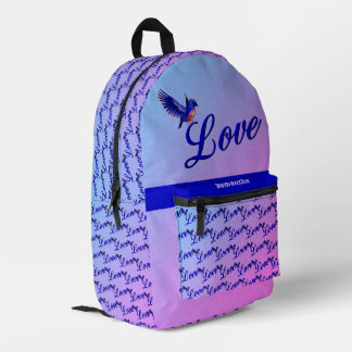 Sac À Dos Imprimé Amour Avec Un Bluebird Personnalisé