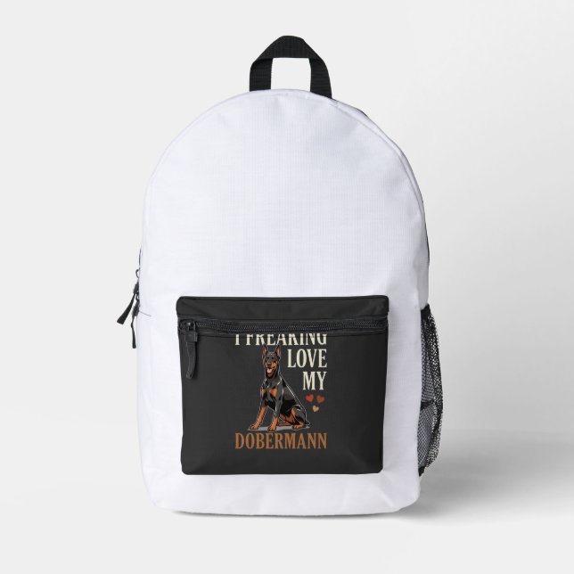 Sac À Dos Imprimé Amour de dobermann amateur de chien (Recto)