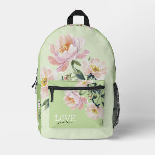 Sac À Dos Imprimé Amour, Fleurs et Beau Chaton