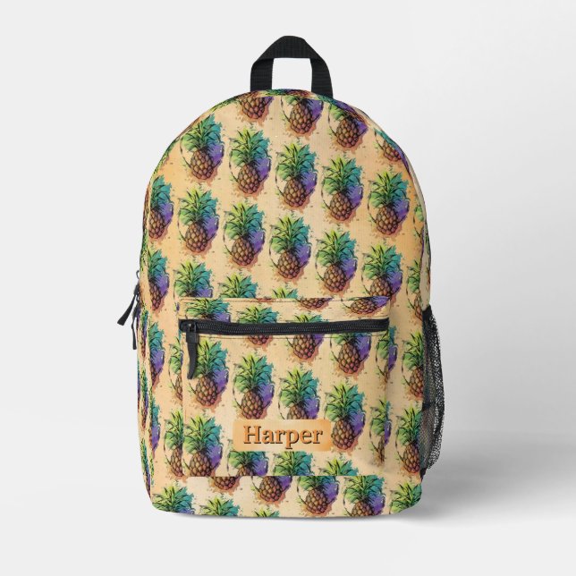 Sac À Dos Imprimé Ananas (Recto)