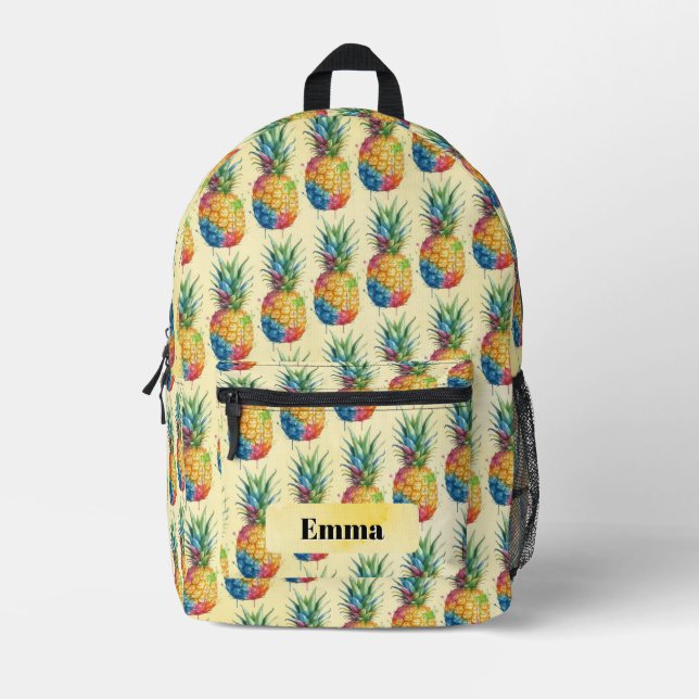 Sac À Dos Imprimé Ananas (Recto)