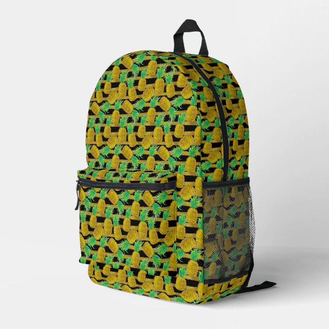 Sac À Dos Imprimé Ananas D'Or Sur Les Grilles (Coin arrière droit)