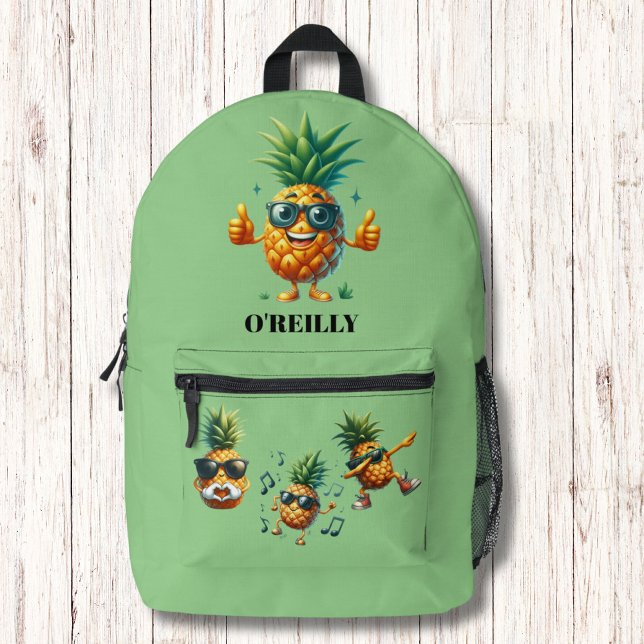 Sac À Dos Imprimé Ananas Super cool Monogramme moderne (Créateur téléchargé)