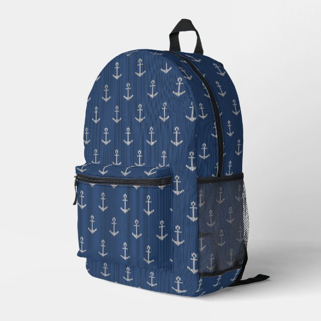 Sac À Dos Imprimé Ancre de la mer de Knit (Coin arrière droit)