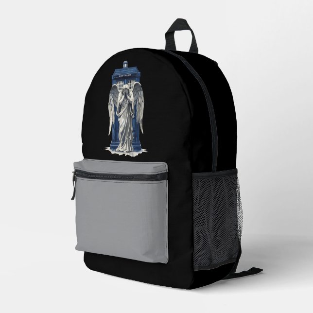 Sac À Dos Imprimé Angle de plaie avec boîte de police bleue 1 (Coin arrière droit)
