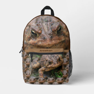 Sac À Dos Imprimé Animal à visage de crapaud personnalisé