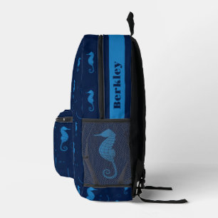 Sac À Dos Imprimé Animal Sea Life Dark Blue Seahorse Nom