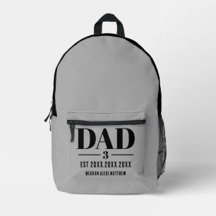 Sac À Dos Imprimé Année de création de papa Noms Police Gras